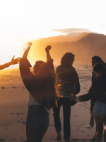 teens sunset background